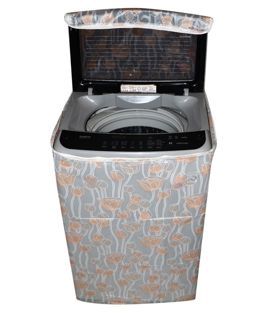     			E-Retailer Single PVC Orange Washing Machine Cover for Universal 7 kg Top Load