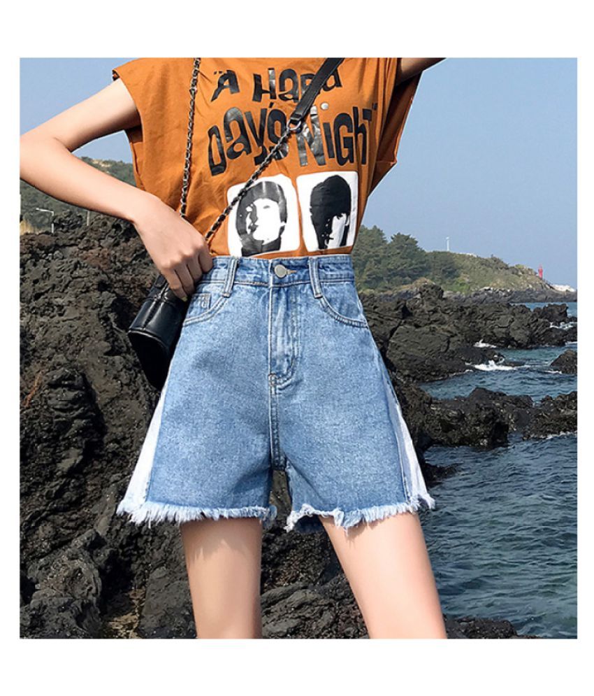high waisted denim shorts india