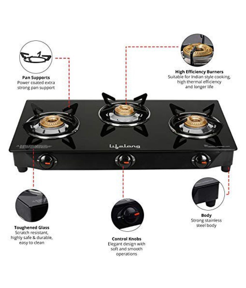Lifelong LLGS18 3 Burner Manual Gas Stove Price in India Buy Lifelong