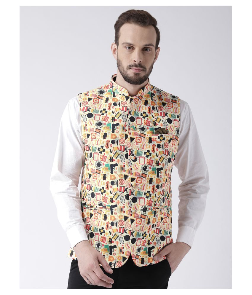     			Hangup Multi Cotton Blend Nehru Jacket