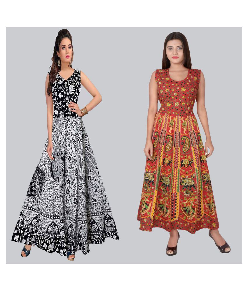     			Rangun Cotton Multi Color A- line Dress
