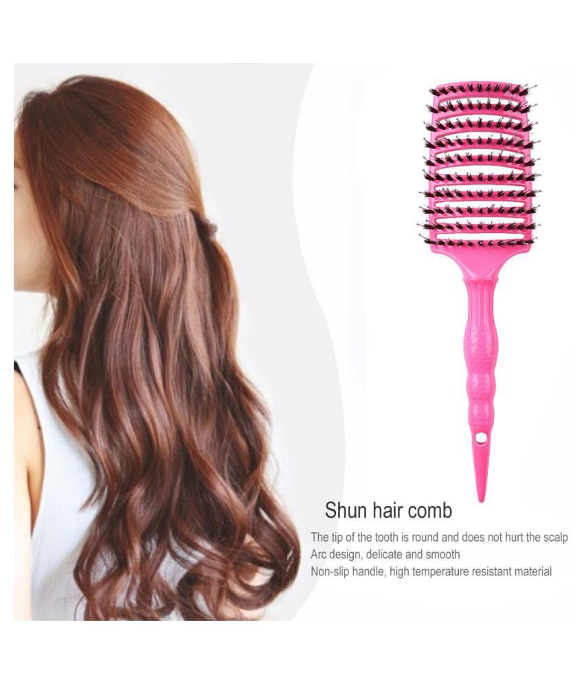 Ribs Comb Anti Static Big Bent Hairbrush Women Hair Styling Tool