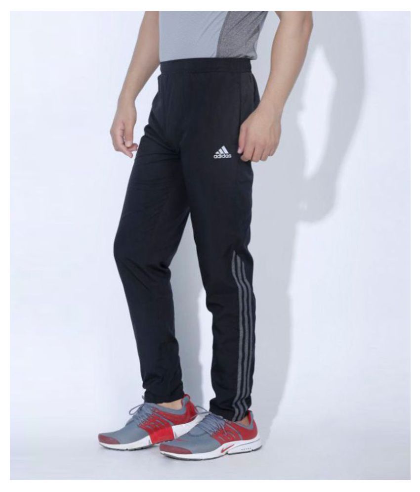 Adidas Black Polyester Lycra Trackpants - Buy Adidas Black Polyester ...