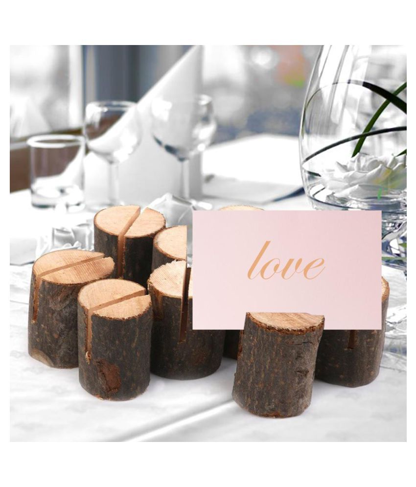 20pcs Wooden Name Card Photo Clip Holder Wedding Party Home Table Decor Craft 