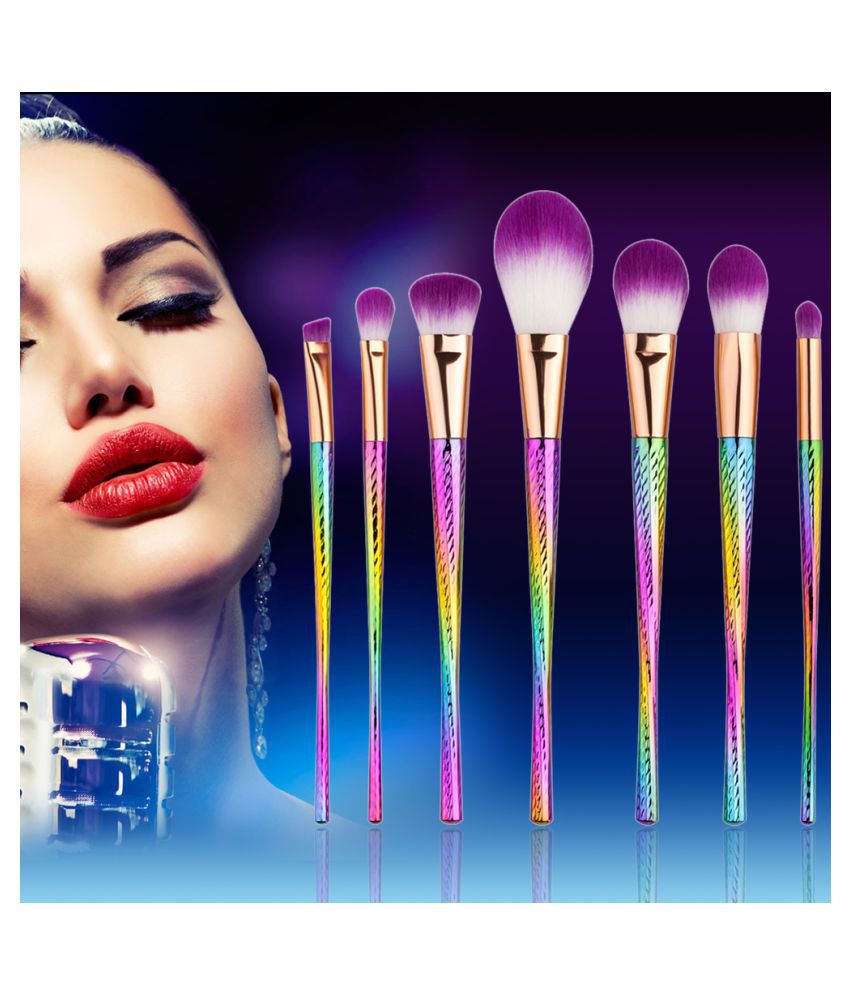 Portable Artificial Fiber 7pcs Makeup Cosmetic Colorful Handle Purple  Brush: Buy Portable Artificial Fiber 7pcs Makeup Cosmetic Colorful Handle  Purple Brush at Best Prices in India - Snapdeal
