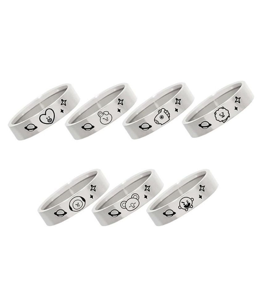 1pc Kpop Bts Bangtan Boys Bt21 Member Titanium Steel Finger Ring Jimin Rm Suga J Hope V Mothers Day Gift 18mm Buy 1pc Kpop Bts Bangtan Boys Bt21 Member Titanium Steel Finger