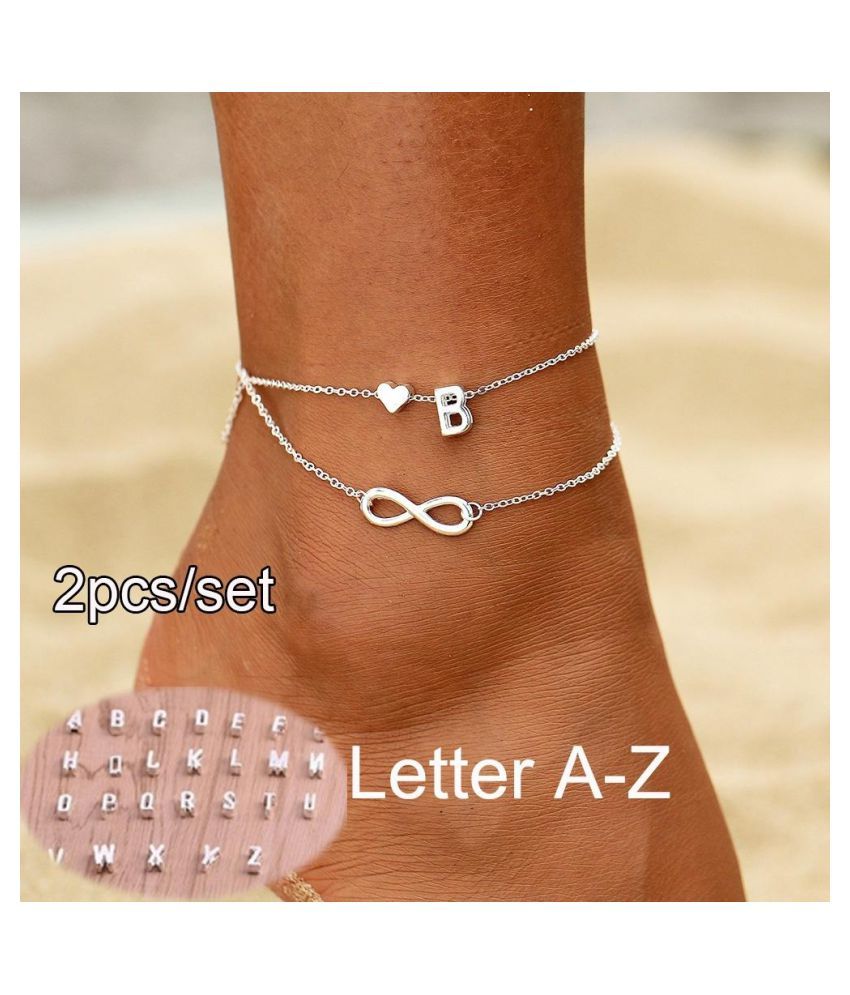 chain anklet with initial