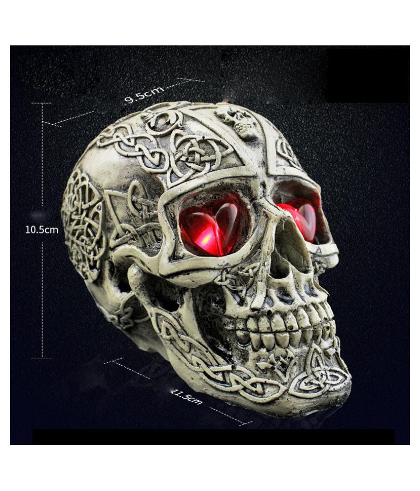 Halloween Human Prop Resin Skull Led Night Lights Decorative