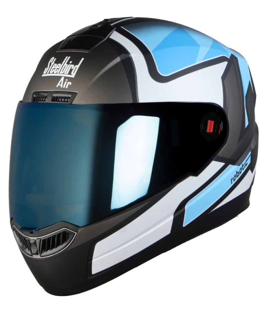 steelbird blue helmet