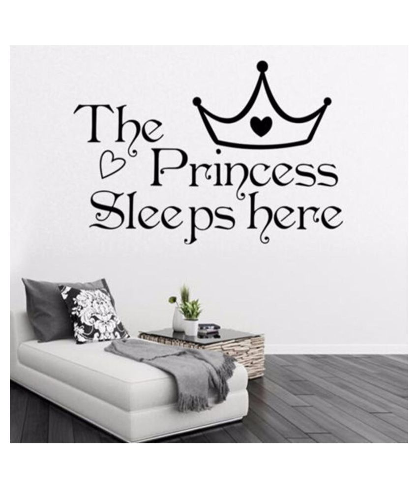 The Princess Sleeps Here Quote Wall Sticker Vinyl Bedroom Decals Kid