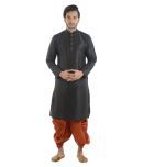 Deyann Black Silk Blend Dhoti Kurta Set