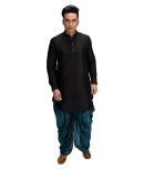 Deyann Black Silk Blend Dhoti Kurta Set