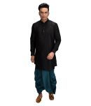 Deyann Black Silk Blend Dhoti Kurta Set