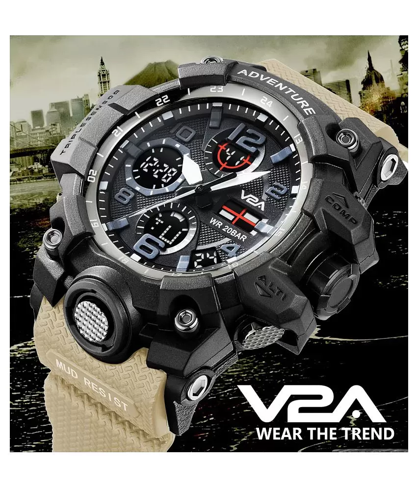 V2A Analog-Digital Watch - For Men - Buy V2A Analog-Digital Watch - For Men  Army Analog-Digital Alarm Waterproof Sports Trendy Casual Online at Best  Prices in India | Flipkart.com