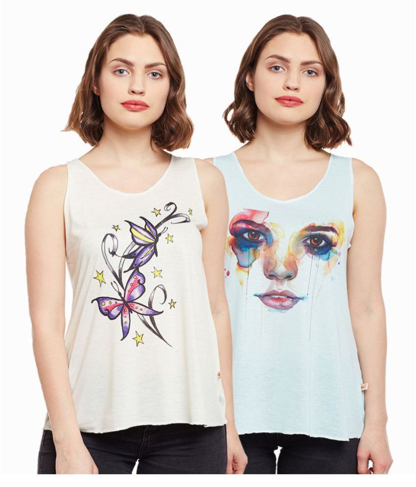     			Vimal - Multicolor Cotton Women's Tank Top ( Pack of 2 )