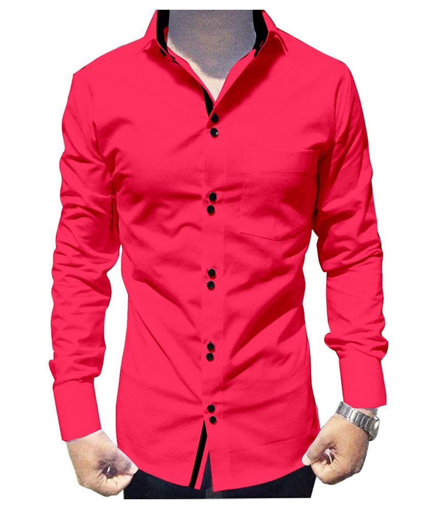     			SUR-T 100 Percent Cotton Pink Solids Shirt