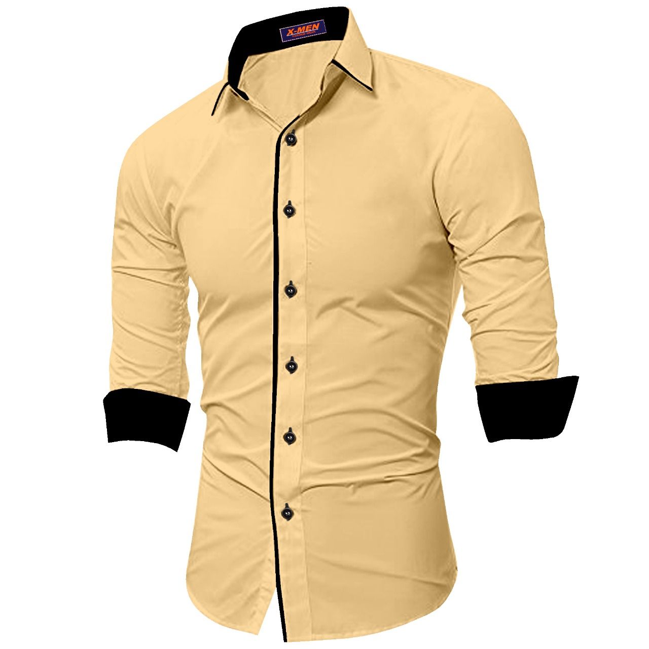     			SUR-T 100 Percent Cotton Beige Solids Shirt