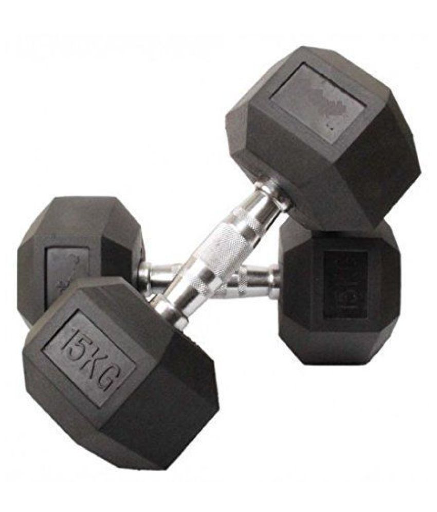 Energie Fitness high quality rubber coated Hexa Dumbbell Weight 30 KG 1