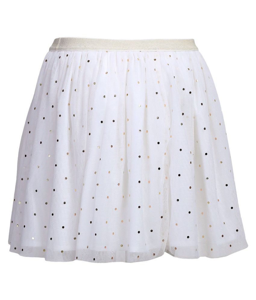 Shoppertree White Polyester Dot Printed Skirt for Girls - Buy ...