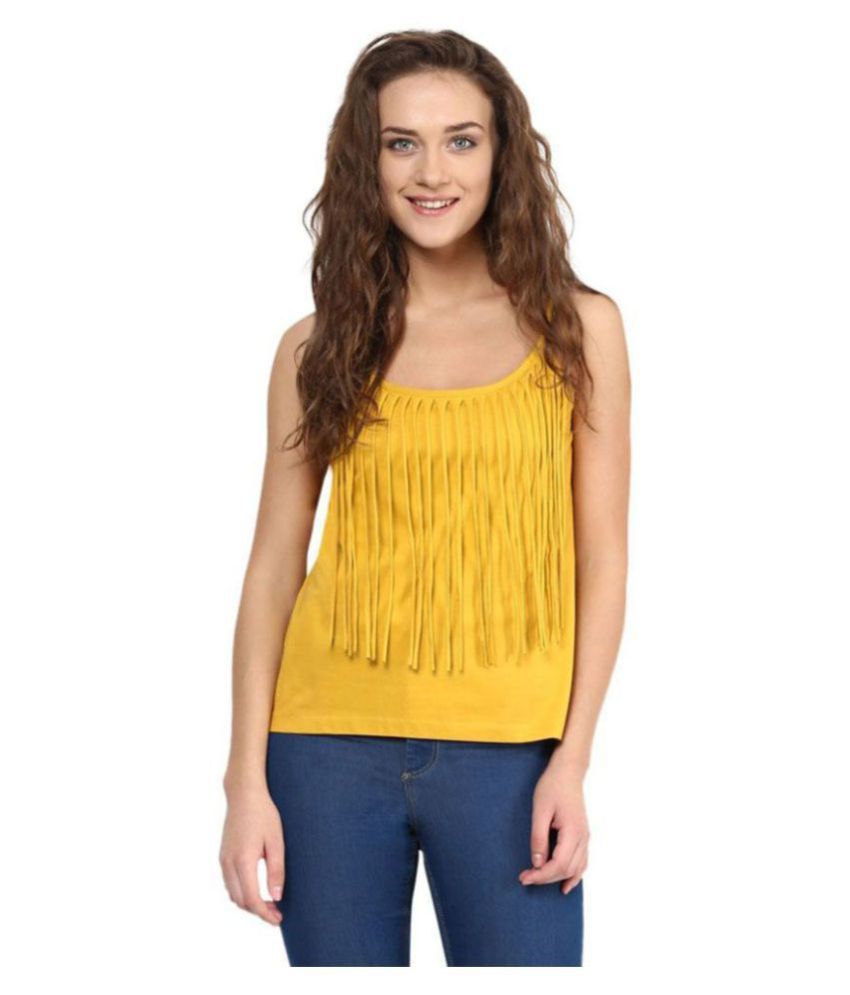 Miss Chase Cotton Regular Tops Yellow