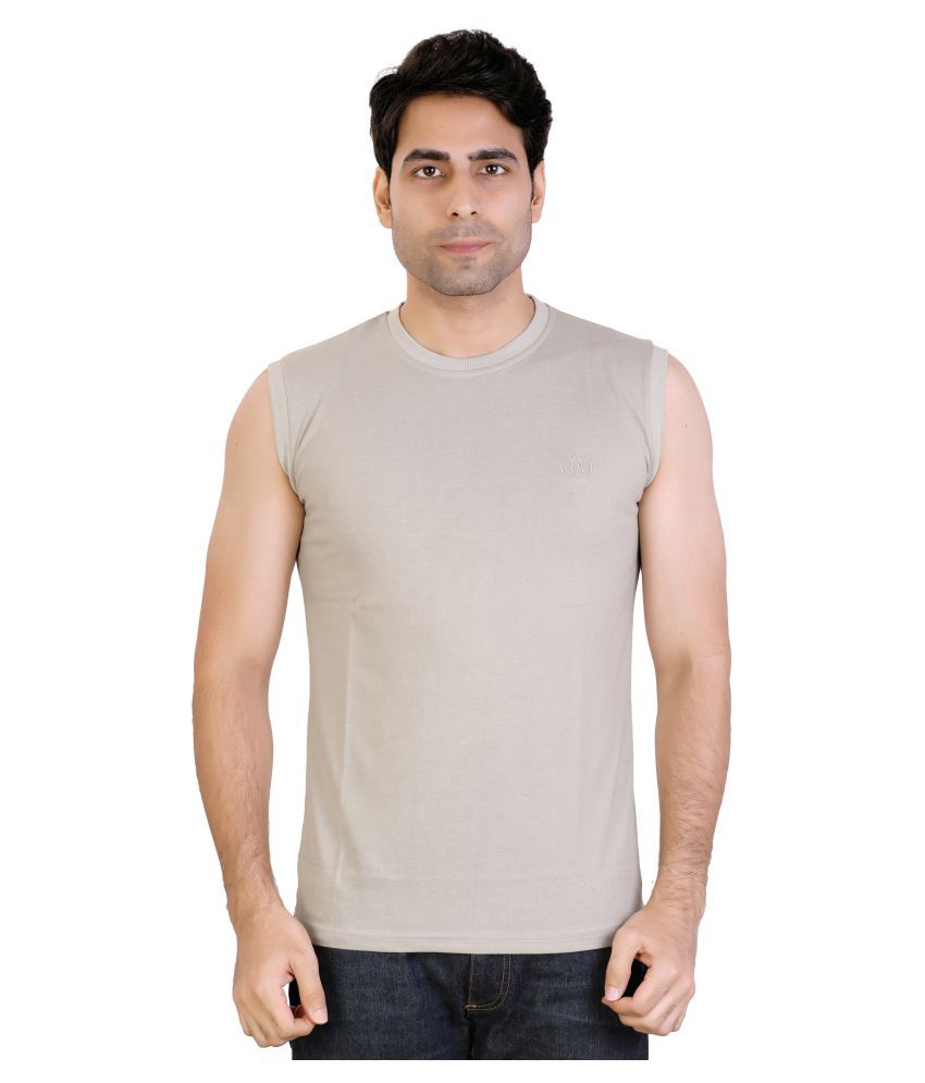     			Awack Cotton Blend Green Solids T-Shirt