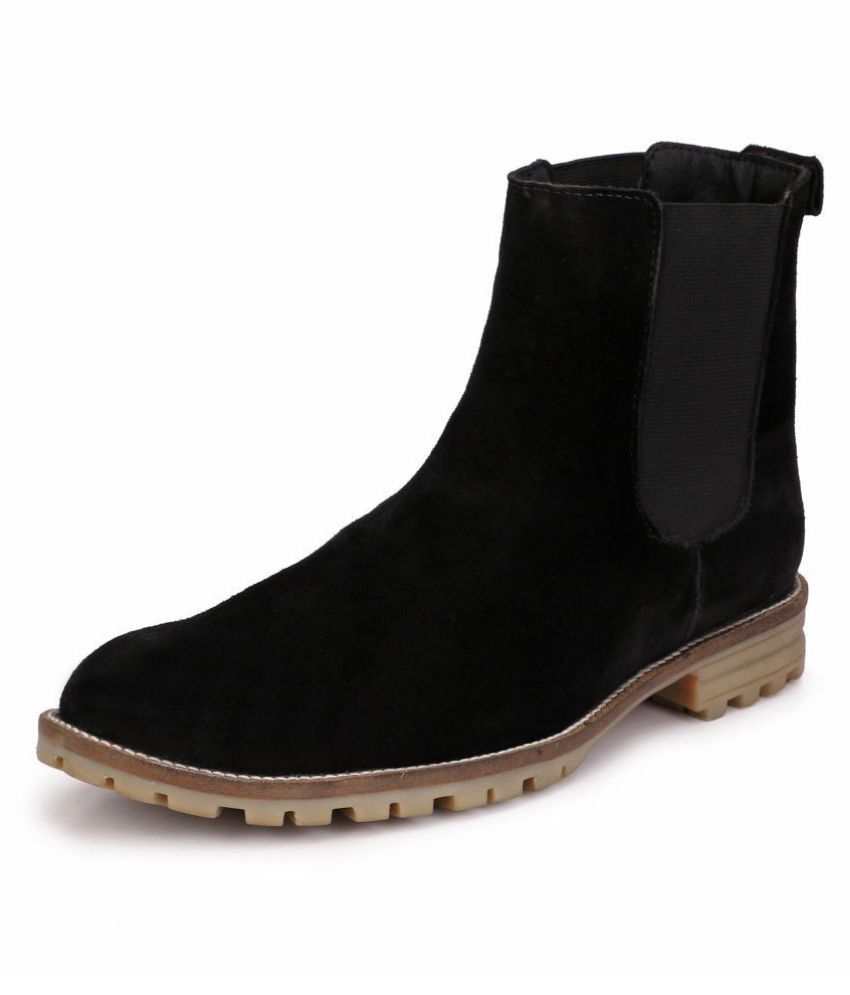 black chelsea boots no heel