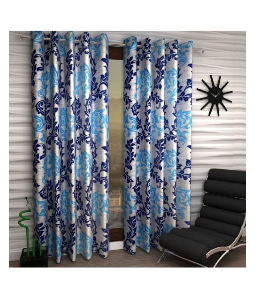 Home Garage Set of 2 Window Semi-Transparent Eyelet Polyester Curtains