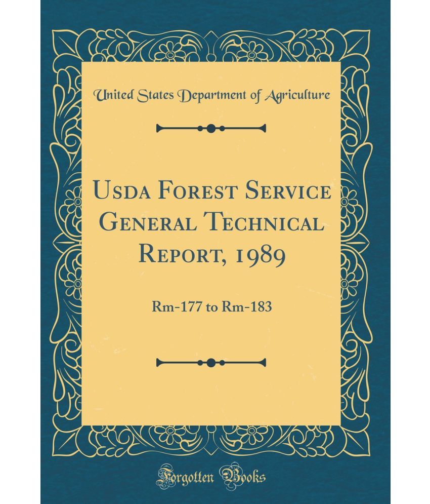 Usda Forest Service General Technical Report, 1989: Buy Usda Forest ...