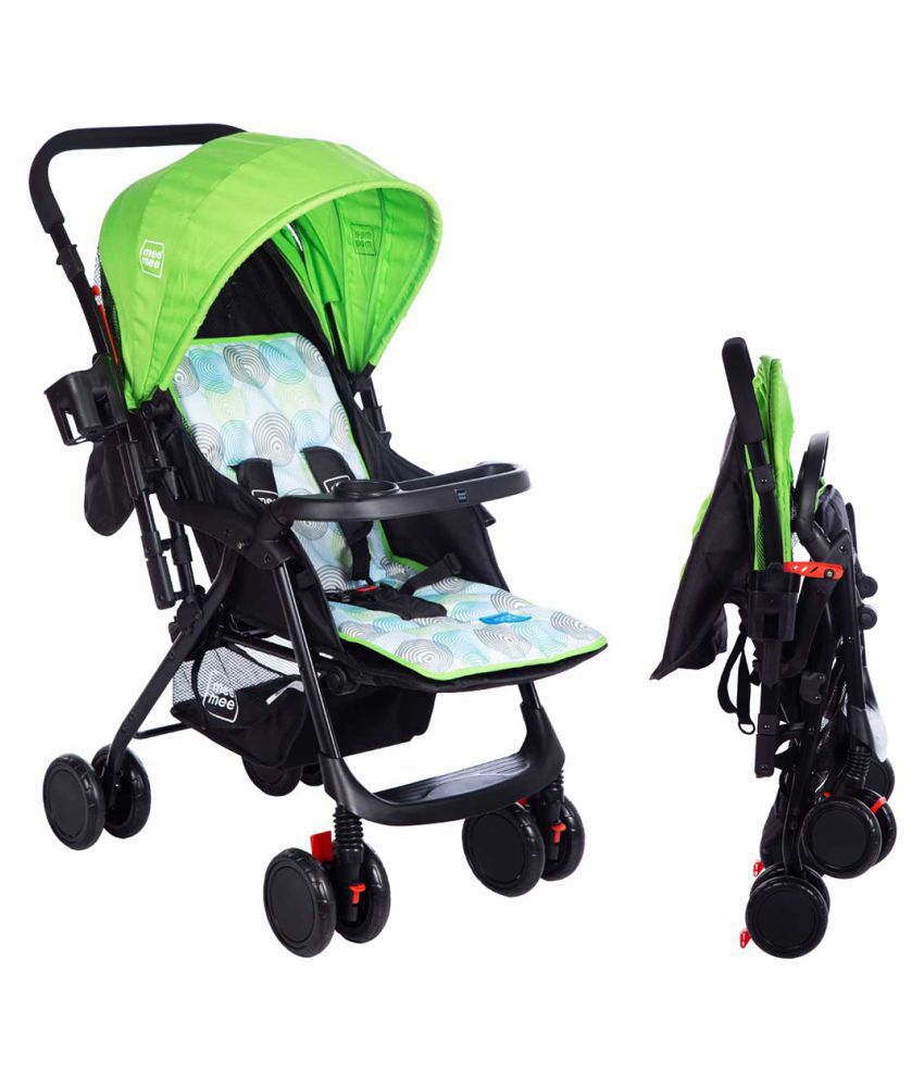     			Mee Mee Easy to Push Baby Pram with Quick One-Hand Folding (Green)