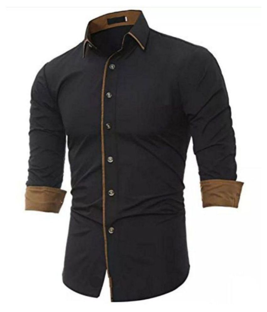     			SUR-T 100 Percent Cotton Black Solids Shirt