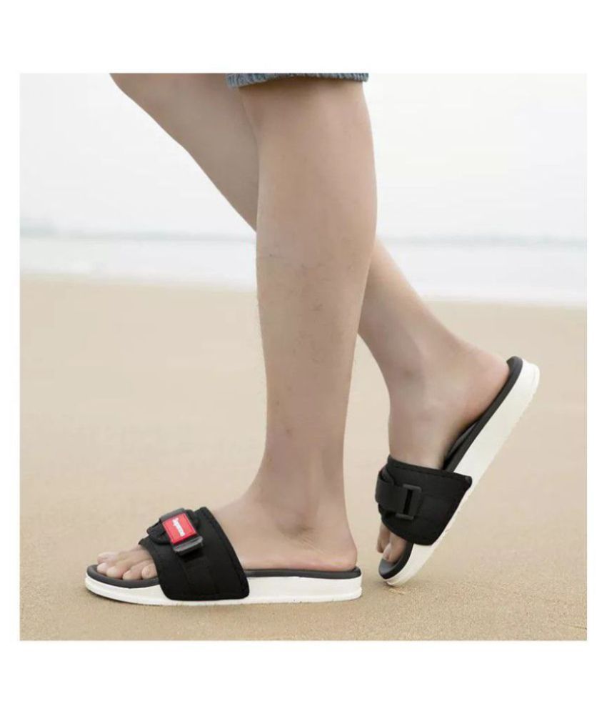 supreme slippers black