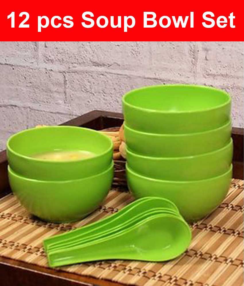 Dawn 6 Microwave Safe Plastic Soup Bowl (100ml) and 6 Soup Spoon...