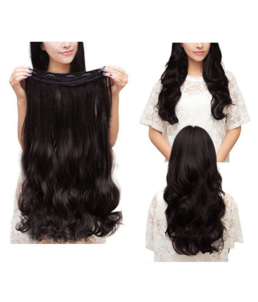 360i Creation Wavy Hair Curly Clip In Hair Extension Natural Black