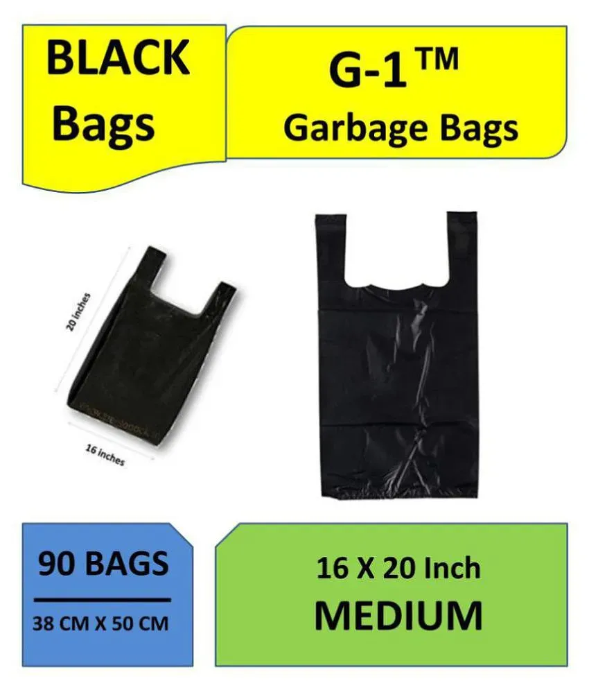 Extra Large High Quality Garbage Bags Biodegradable Size 29x39 Inch  Disposable Garbage Trash Waste Dustbin - Pack of 4 (60 Bags)