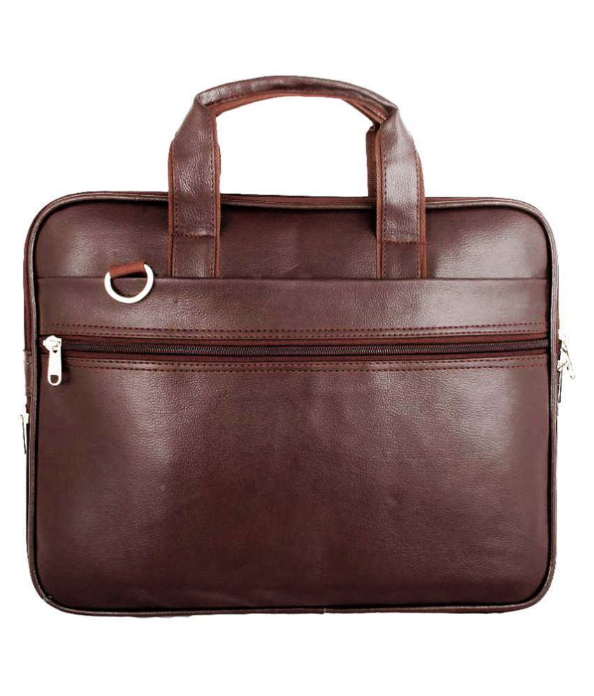 Cosykart Expandable Brown P.U. Office Bag - Buy Cosykart Expandable ...