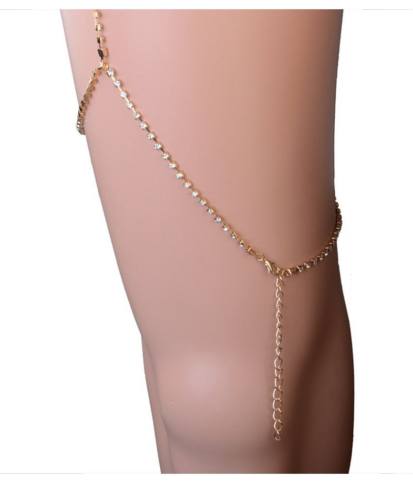 Shiny Women Body Jewelry Crystal Leg Thigh Chain Rhinestone