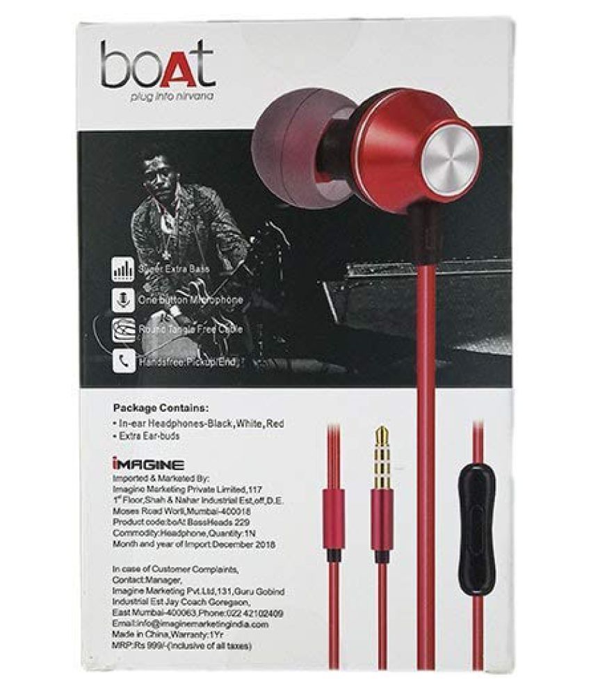 boat metal earphones 229 price