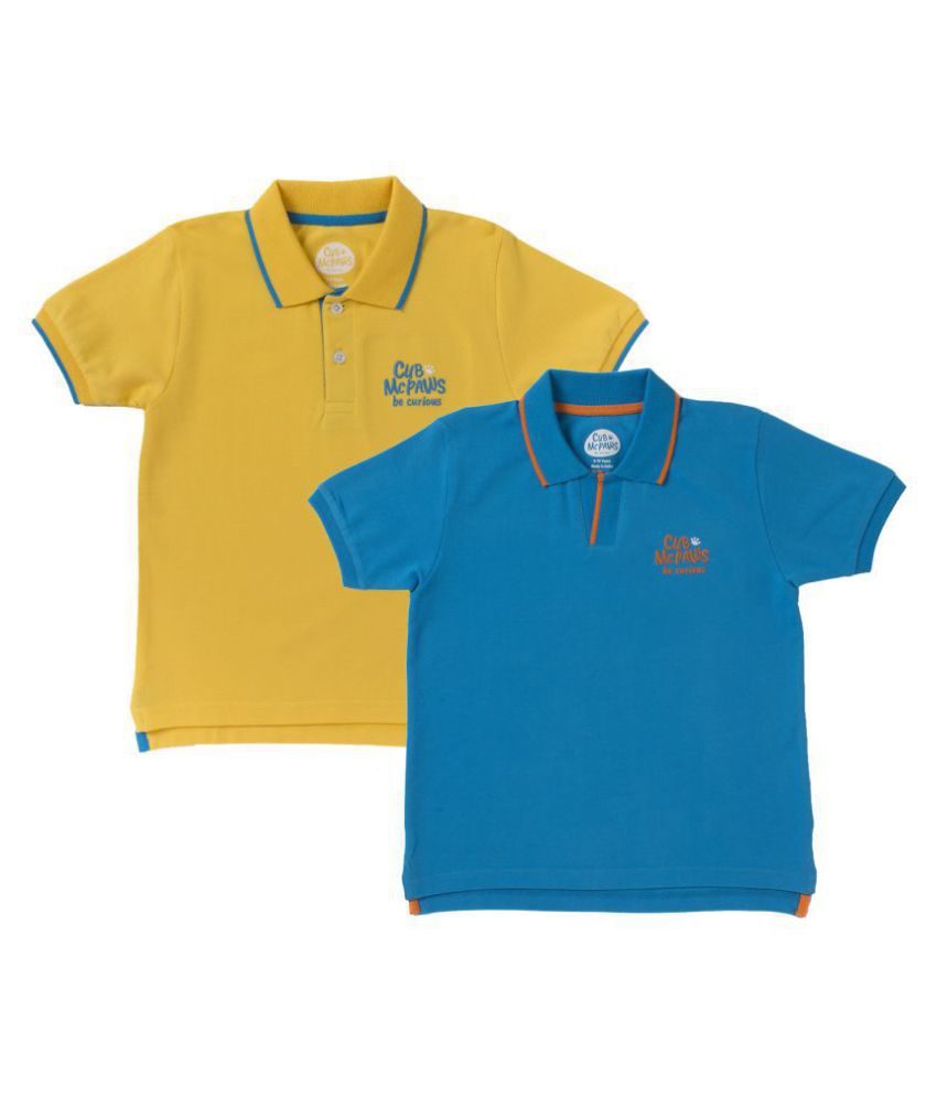 Cub McPaws Boys Combo Polo T Shirt | Half Sleeves | for 4-12 Years Boys (Pack of 2)