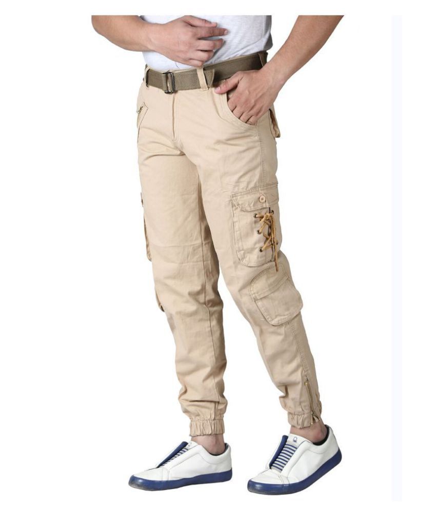 beige cargos men's