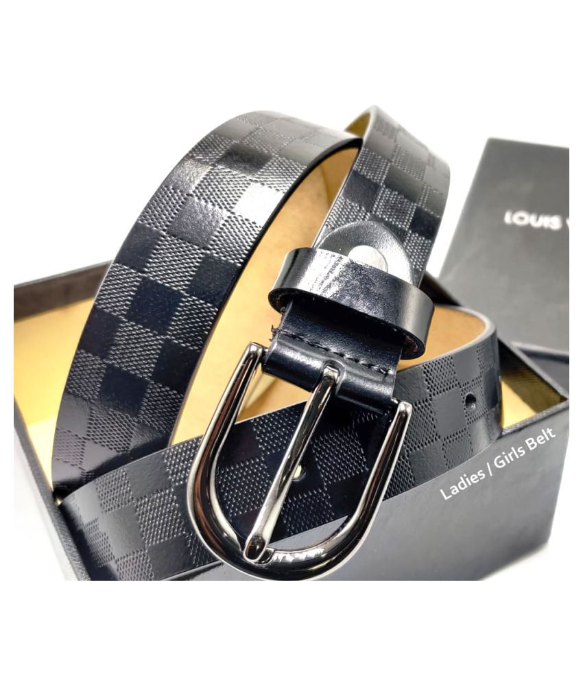 uanset Nævne Ambient Louis Vuitton LV Black Leather Formal Belt - Buy Louis Vuitton LV Black  Leather Formal Belt Online at Best Prices in India on Snapdeal