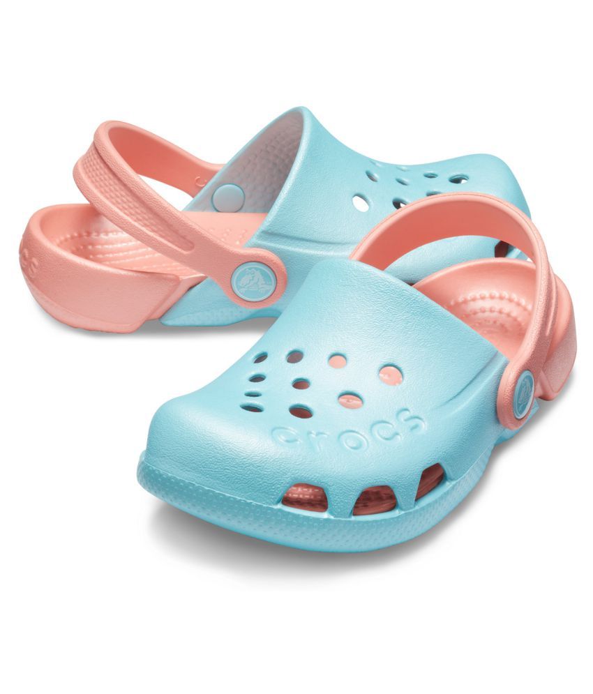 aqua translucent crocs