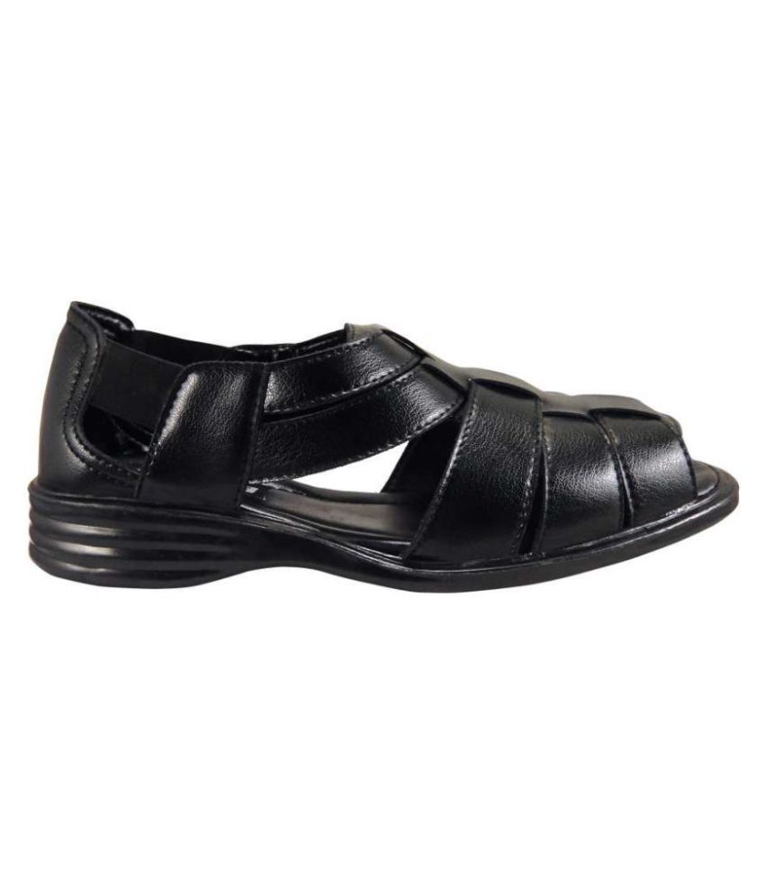 Action Black Synthetic Leather Sandals - Buy Action Black Synthetic ...