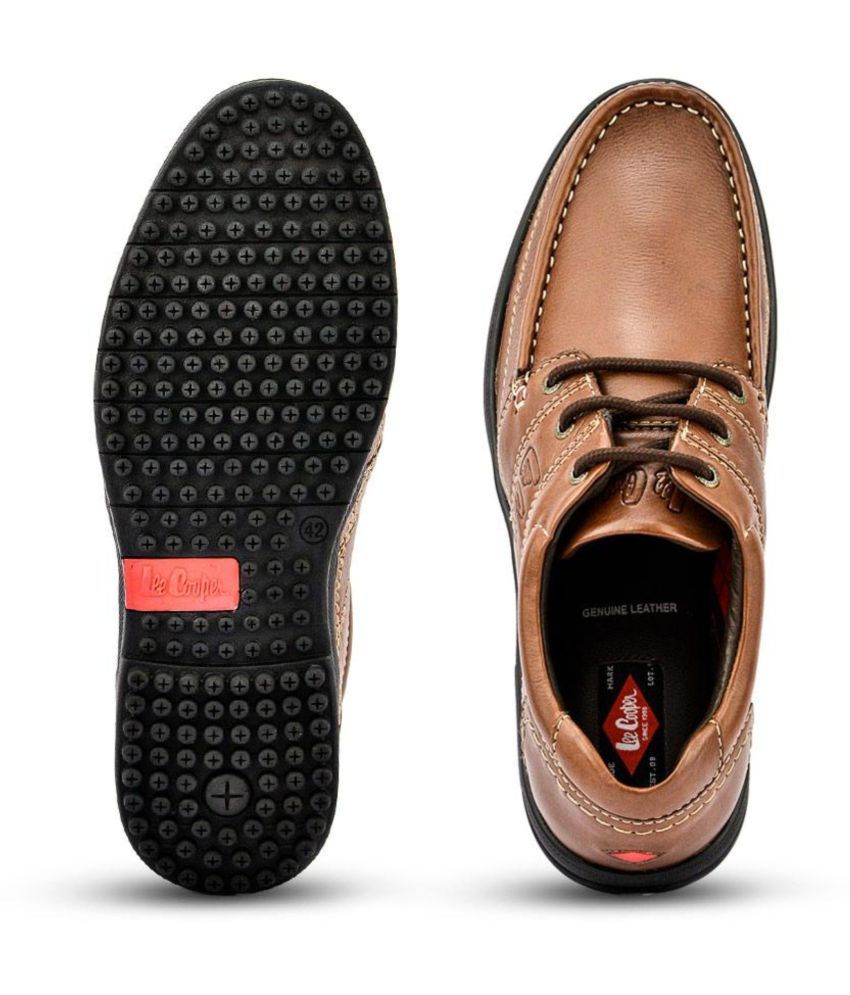 lee cooper brown leather casual shoes