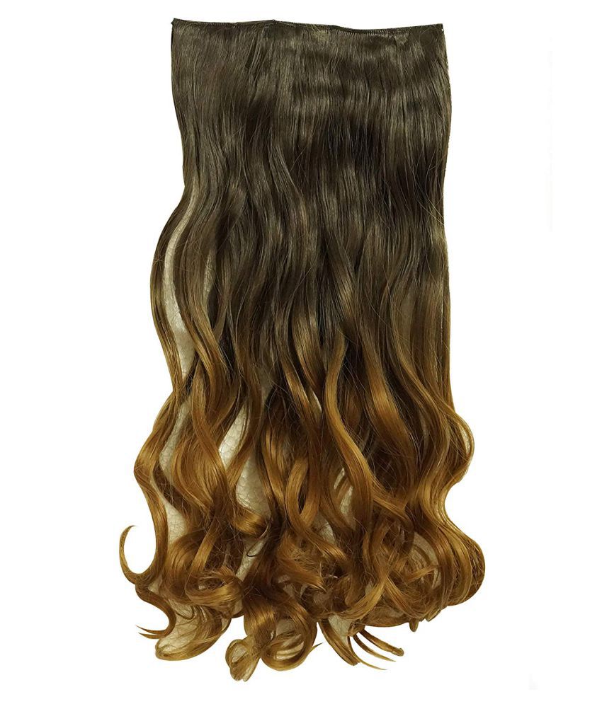 FOK Synthetic Hair Extension Curly Hair Wig Black With Golden highlight: Buy  FOK Synthetic Hair Extension Curly Hair Wig Black With Golden highlight at  Best Prices in India - Snapdeal