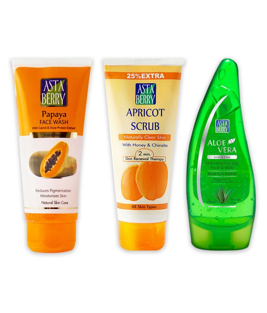 Astaberry Blemish Removal Face Kit Face Wash, Aleovera Gel Scrub