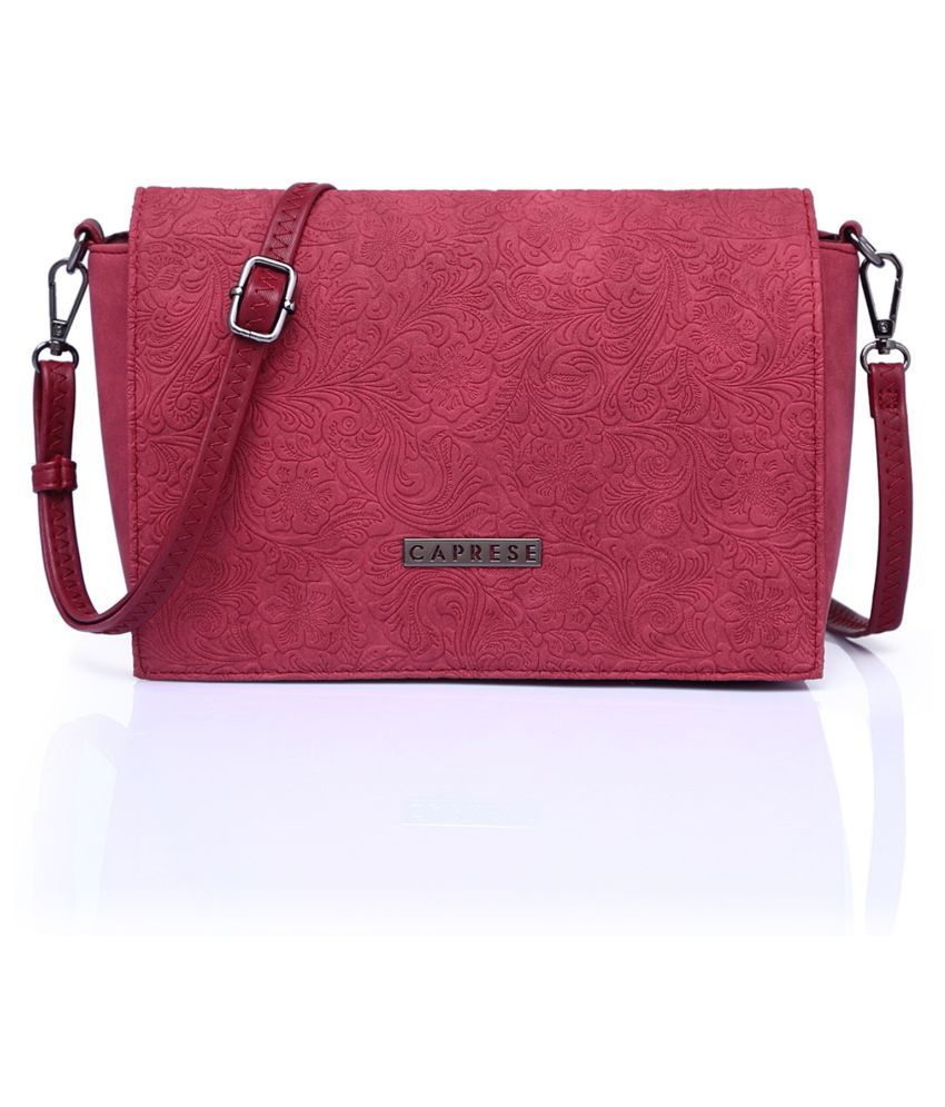 caprese maroon sling bag
