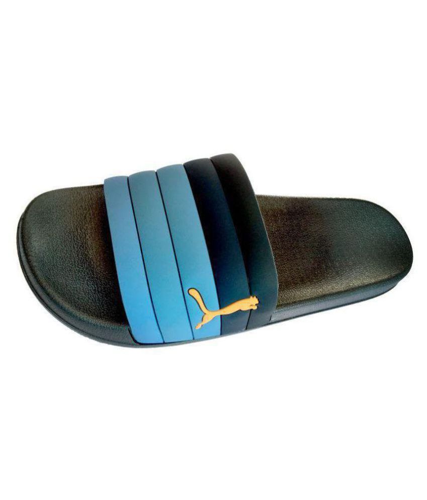 puma blue slide flip flop