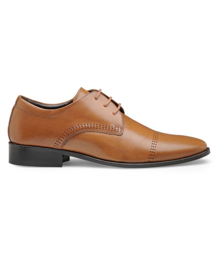 franco leone tan derby shoes