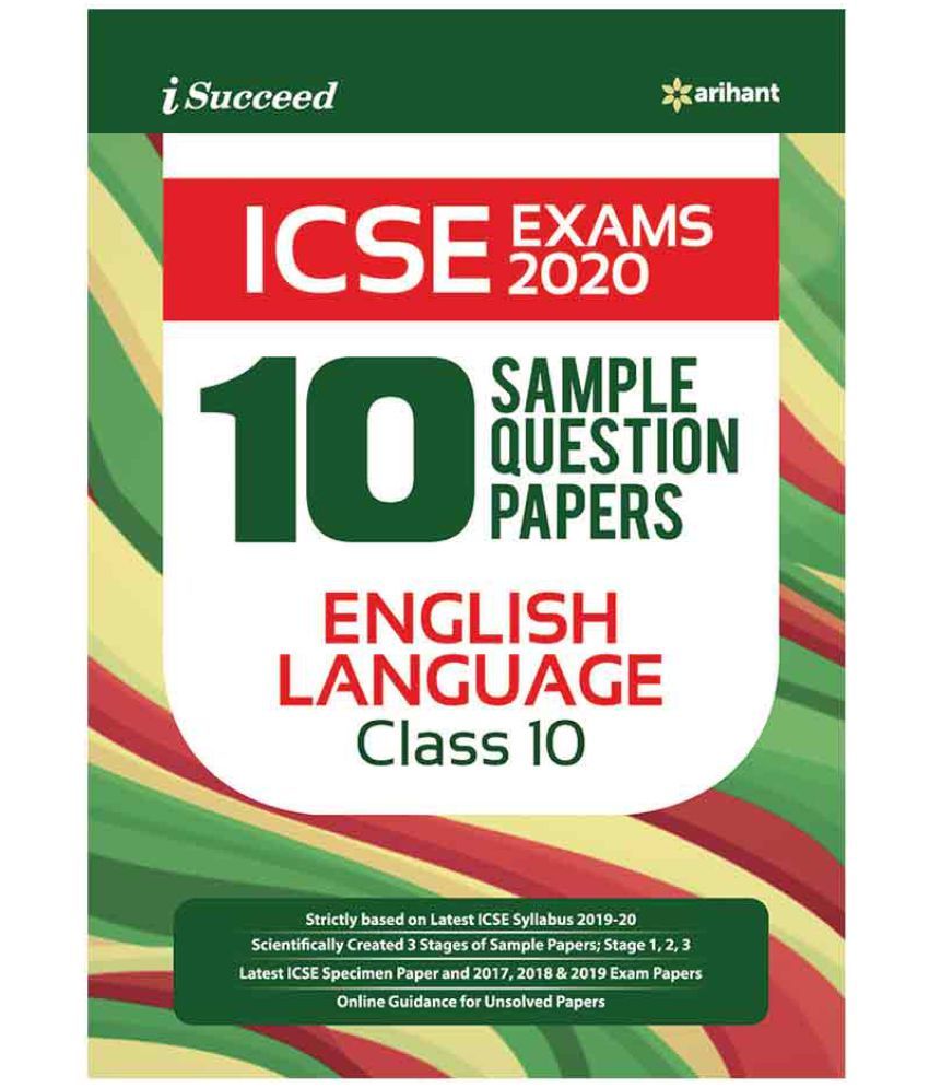 10 Sample Question Papers Icse English Language Class 10 2019-20: Buy ...
