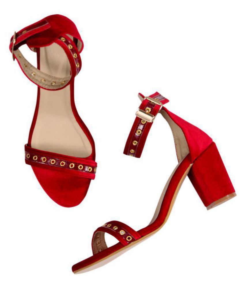 red block heels size 11